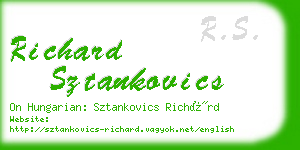 richard sztankovics business card